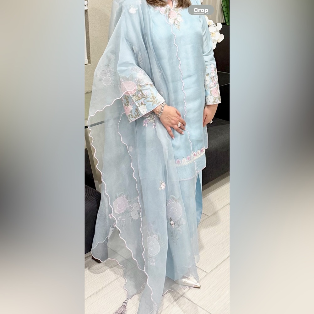 Elegant Blue Long Sleeve Dress